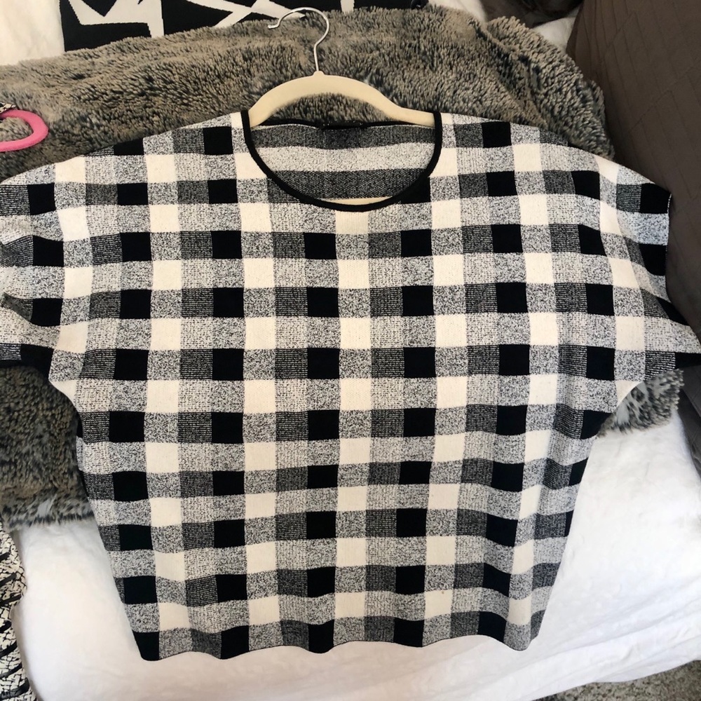 THEORY plaid cropped T-shirt